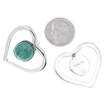 Green Turquoise Heart Post Earrings 49076