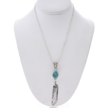Southwest Native American Turquoise Pendant Chain Included 49079