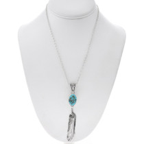 Southwest Native American Turquoise Pendant Chain Included 49079