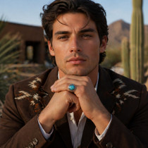 Mens Ithaca Peak Turquoise Sterling Ring  49093