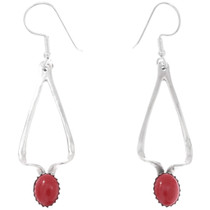Sterling Silver Coral Dangle Earrings 49114