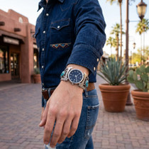 Mens Watch Bracelet Spiderweb Turquoise 49120
