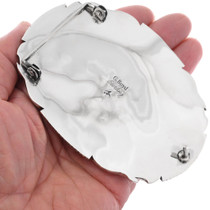 Authentic Navajo Sterling Silver Turquoise Belt Buckle Artist Signed 49126