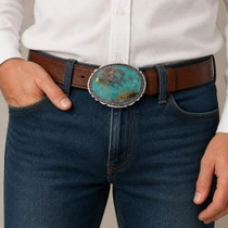 Genuine High Grade 284 Carat Turquoise Belt Buckle 49130