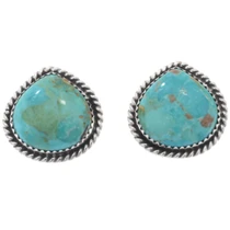 Turquoise Earrings Navajo Sterling Silver 49133