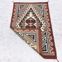 Authentic Navajo Rug Browns Tans Natural Wool 49182