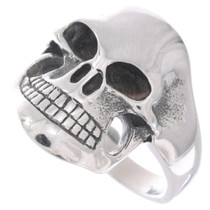 Silver Skull Biker Ring 50053