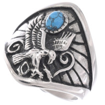 Stainless Steel Eagle Turquoise Ring 50061