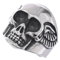 Stainless Steel Winged Skull Ring 50065