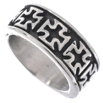 Stainless Steel Iron Cross Ring Band 50066