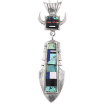 Vintage Navajo Inlay Turquoise Kachina Pendant 49184