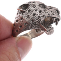Vintage Jaguar Ring Sterling Silver 50085