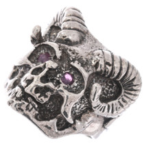 Sterling Silver Skull Demon Ring 50093