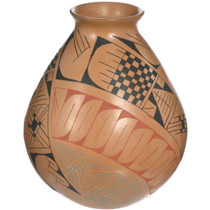 Hand Painted Polychrome Mata Ortiz Olla Pottery Vase by Rosa Lopez 0057