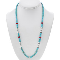Navajo Beaded Turquoise Necklace 49226