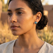 Zia Symbol Turquoise Post Earrings 49227