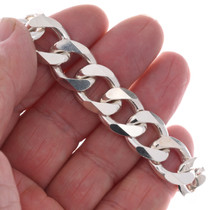 Sterling Silver Curb Chain Bracelet Mens 50143