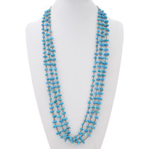 Sleeping Beauty Turquoise Beaded Necklace Vintage Triple Strand 0575