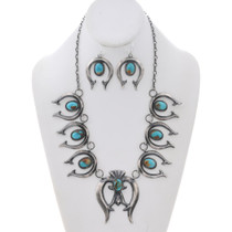 Crescent Navajo Naja Turquoise Necklace Set