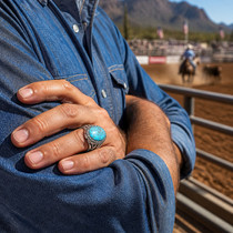 Turquoise Sterling Ring Mens 49273