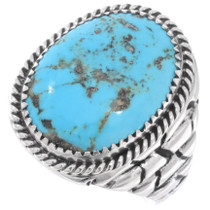 Southwest Turquoise Sterling Silver Mens Ring 49273