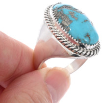 Mens Kingman Turquoise Ring Size 9 to 12 Sterling Silver 0714