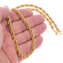 18 inch Gold Plated Braided Rope Necklace 50156