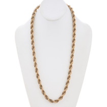 Gold Plated Braided Rope Chain Necklace 7507