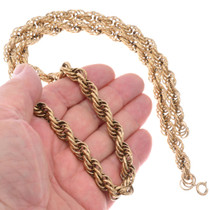 Gold Plated Braided Rope Chain Necklace 7507