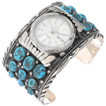 Kingman Nugget Turquoise Cluster Mens Watch Bracelet Cuff 1833