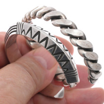 Vintage Sterling Silver Native American Bracelet Lot of Two 0257