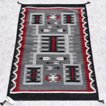 Vintage Hand Woven Navajo Storm Pattern Rug 4ft x 2.3ft 0061