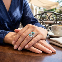 Southwest Turquoise Ring Navajo Made 49305