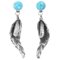 Southwest Sterling Silver Turquoise Dangle Earrings 49309