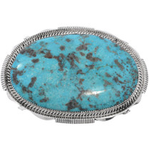 Genuine 230ct Turquoise Navajo Belt Buckle Sterling Silver By Garrison Boyd 0095