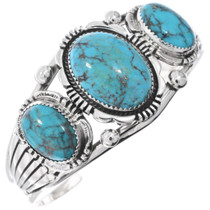 Navajo Spiderweb Turquoise Cuff Bracelet 49314