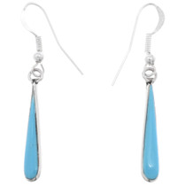 Slim Teardrop Zuni Turquoise Earrings 49318
