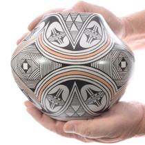 Traditional Hopi Pottery Featherwoman Intricate Pueblo Geometric Design 49339