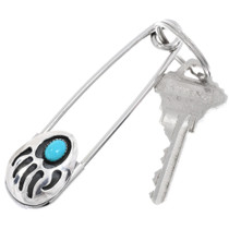 Sterling Silver Turquoise Bear Paw Key Chain 49343