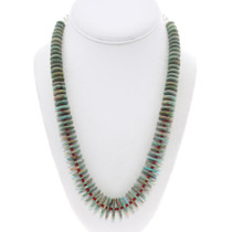 Native American Turquoise Coral Necklace 49359
