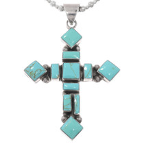 Vintage Southwest Turquoise Cross Pendant 49365