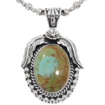 Sterling Silver Navajo Patagonia Turquoise Pendant 49385