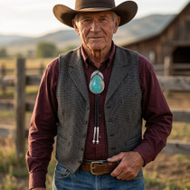 Southwest Real Turquoise Bolo Tie 49389