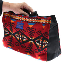 Red Pendleton Wool Tote Handbag 0717
