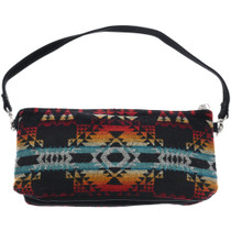 Black Pendleton Clutch Wool Handbag 0526