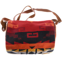 Red Wool Pendleton Mini Barrel Handbag 0941