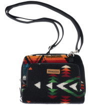 Black Wool Pendleton Multi Pocket Wallet Purse 0496