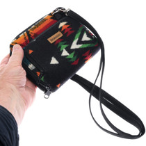 Black Wool Pendleton Multi Pocket Wallet Purse 0496