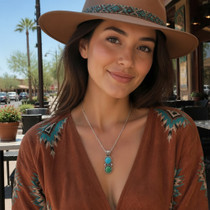 Southwest Blue and Green Turquoise Combo Pendant 49435