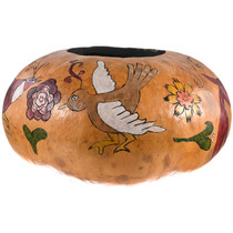 Hand Painted Gourd Pottery Planter 49446